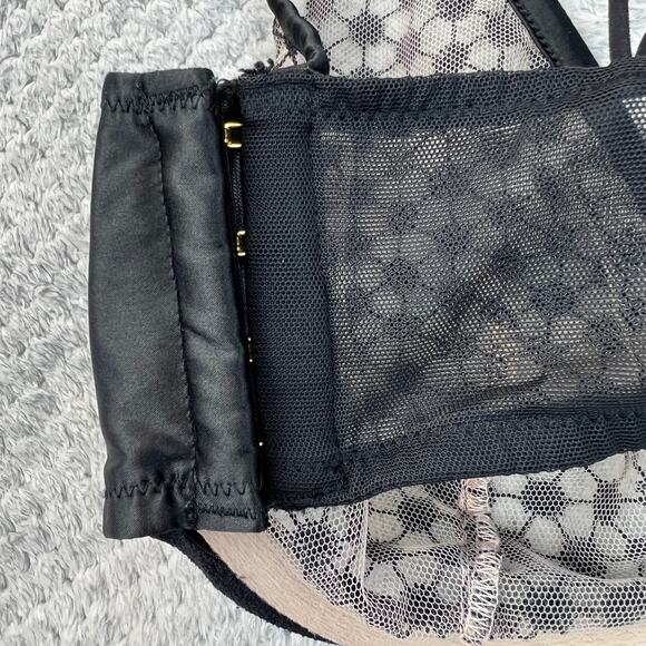 Victoria Secret Luxe Starburst Sheer Bra 34D/D75 Unlined Wired Demi Side Closure - Picture 4 of 15